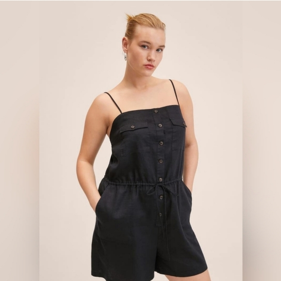 MANGO Linen romper - Picture 2 of 4